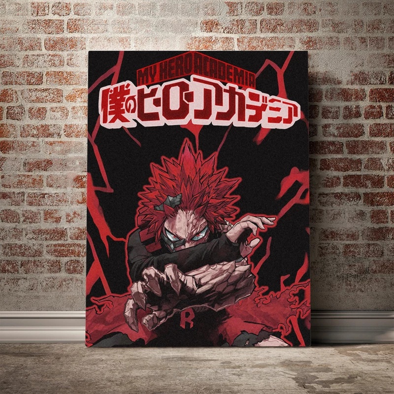Red Riot Eijiro Kirishima Kimetsu no Yaiba Framed Wooden Frame Canvas