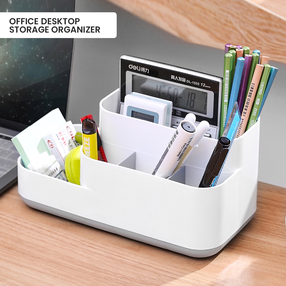 LOCAUPIN Office Multifunction Desk Organizer Stationery Holder Cosmetic ...