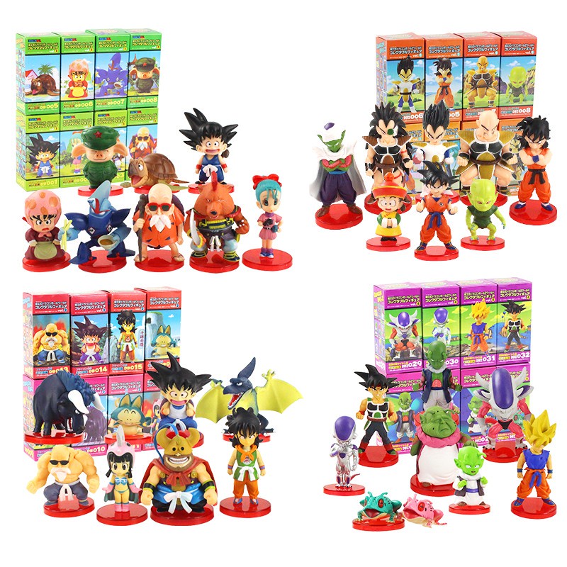8Pcs/Set Dragon Ball Z Wcf Son Goku Chichi Dwc Gohan Piccolo Vegeta