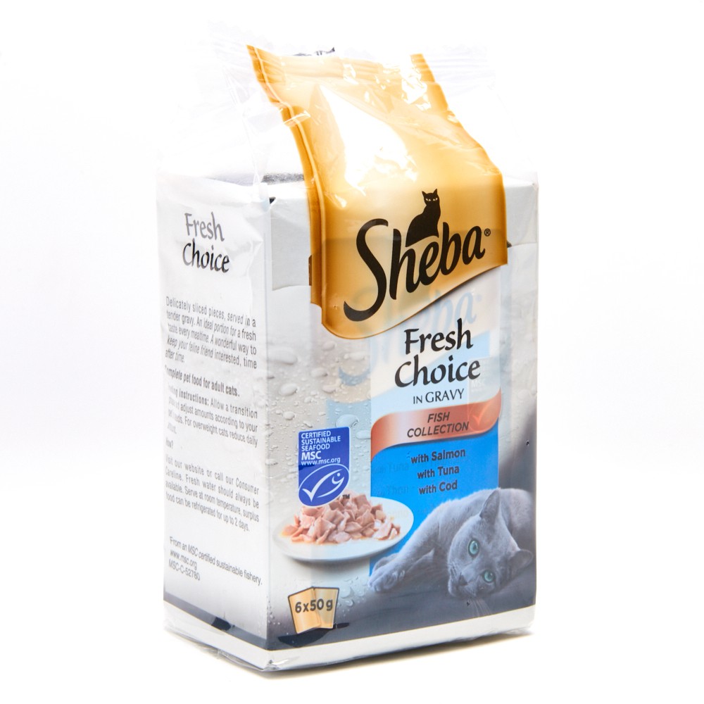 Sheba Fresh Choice in Gravy Fish Collection Cat Food 6 x 50g