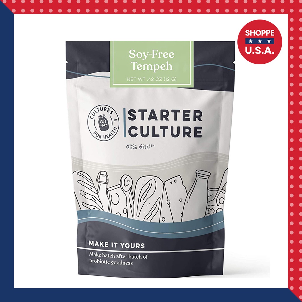Tempeh Starter Culture, AllNatural, Gluten Free, Non GMO, 12 grams