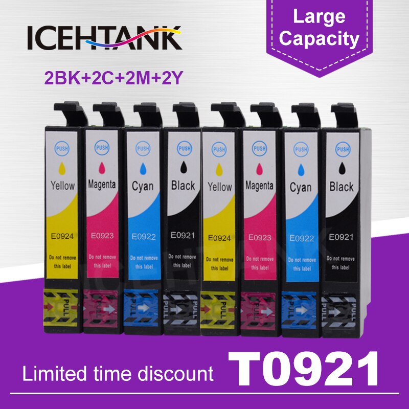 2 Set 92 92N T0921 T0921N T0924N ink Cartridge for Epson Stylus C91 ...