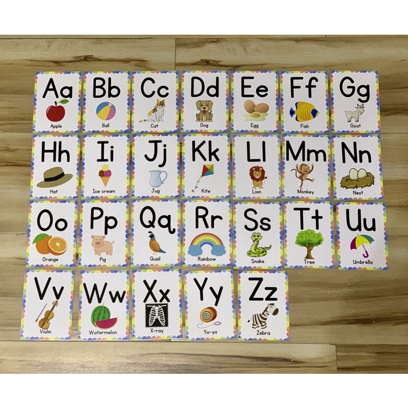 ALPHABET FLASHCARDS-LAMINATED-with COLORS, NUMBERS & SHAPES at the back ...