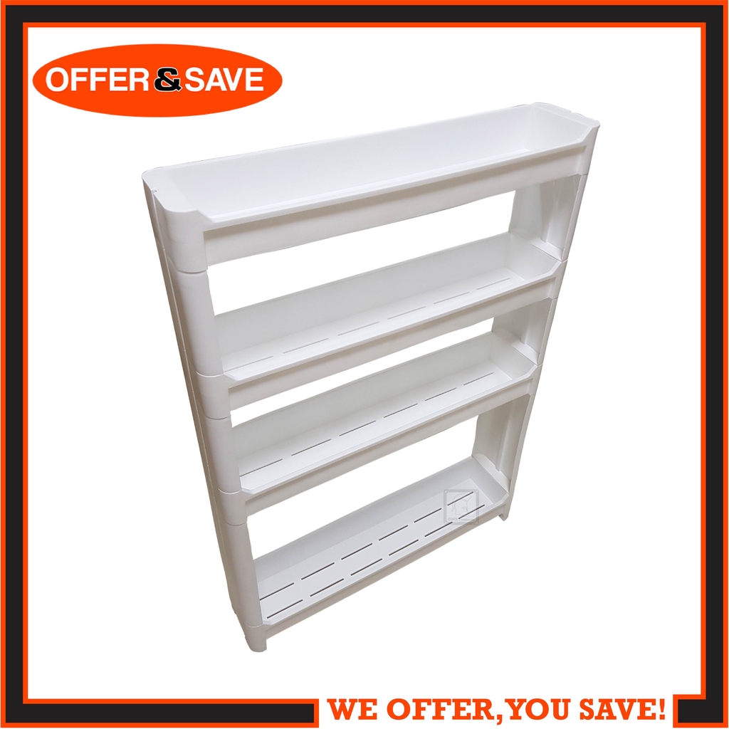 4 Tier Slim Slide Out Wagon / Storage Rack With Wheels - 02-55 | Shopee ...