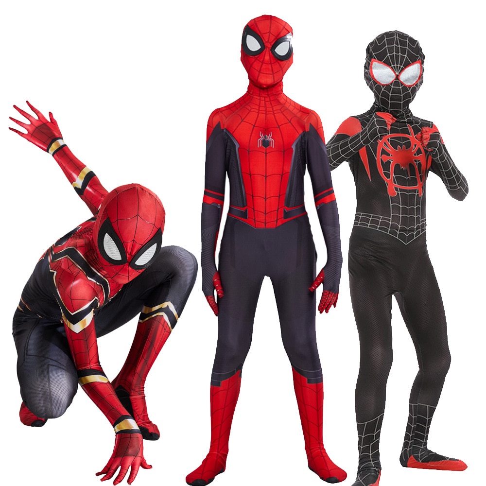 thumbnail image 2 of Spider-Man Far From Home Cosplay Costume - Black & Bright Red Zentai Suit - Halloween Party 2 of 4