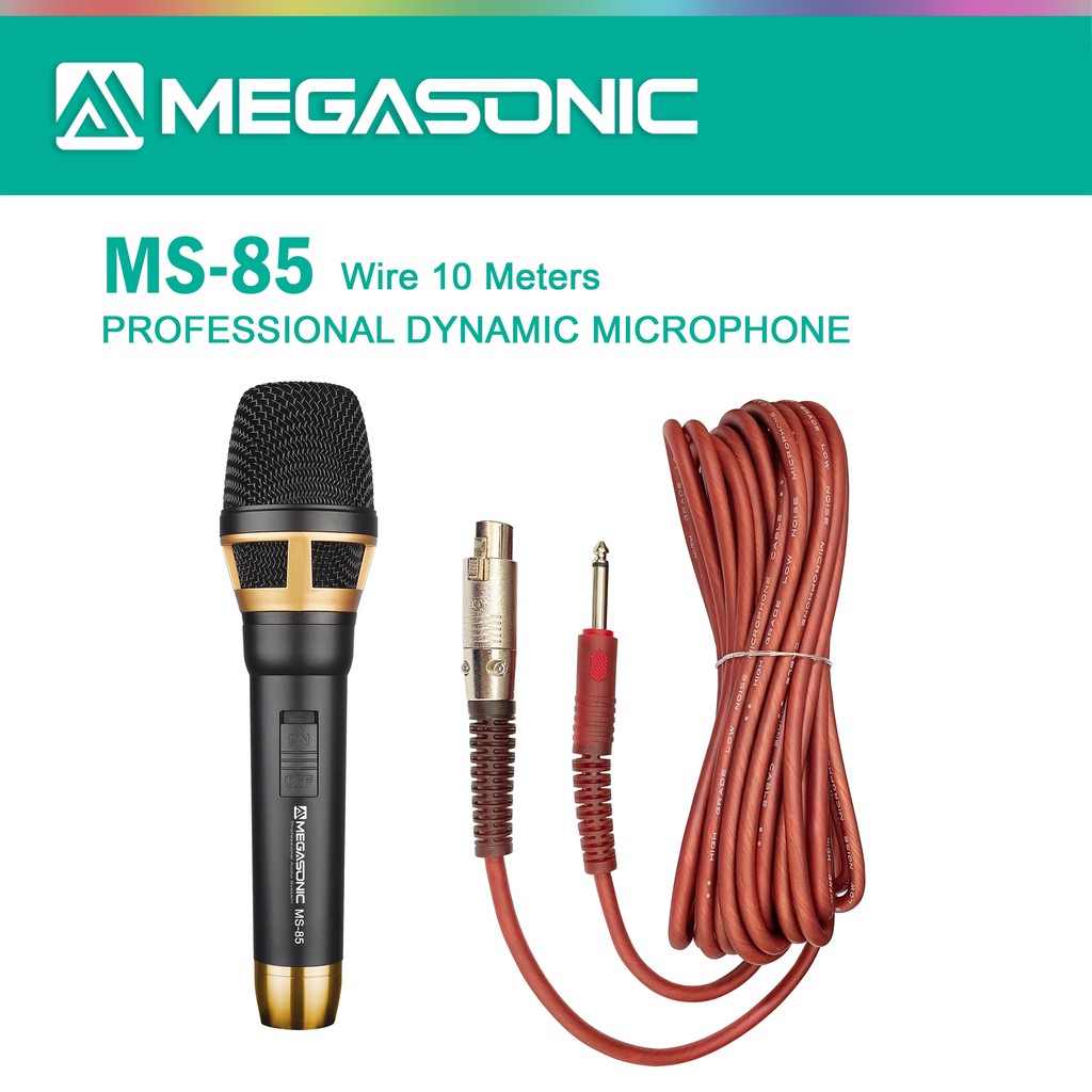 MEGASONIC Professional Dynamic Microphone Wier 10 Meters MS 85