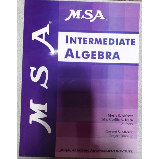MSA INTERMEDIATE ALGEBRA by Alferez | Shopee Philippines