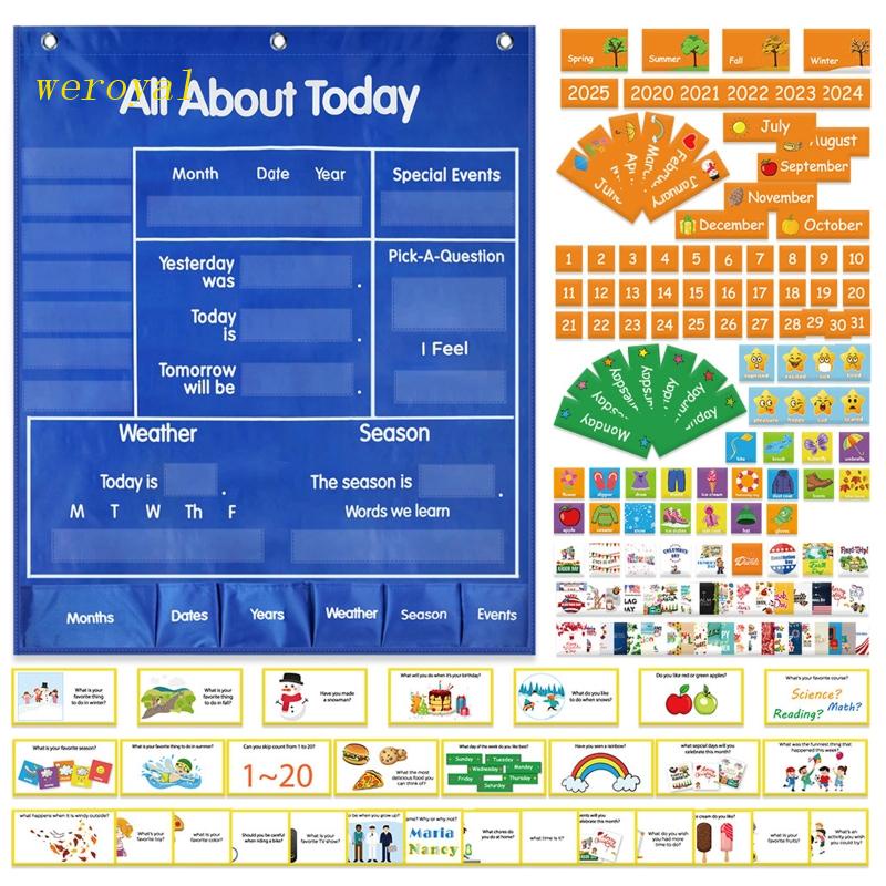 weroyal Classroom Calendar Pocket Chart All About Today Pocket Chart