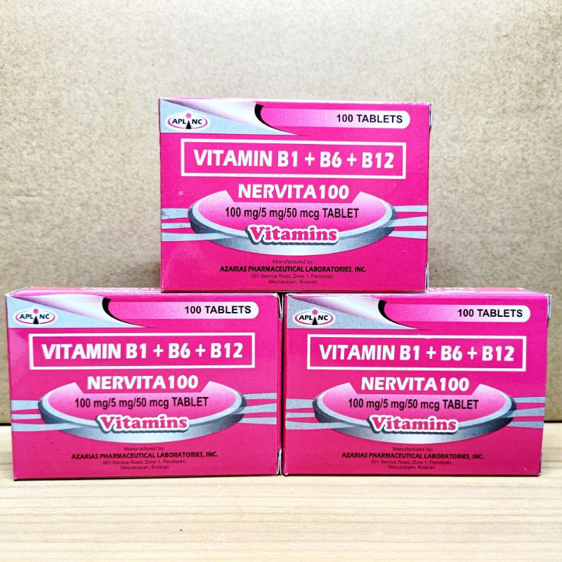 NERVITA 100 Vitamin B-Complex 100Tablets | Shopee Philippines