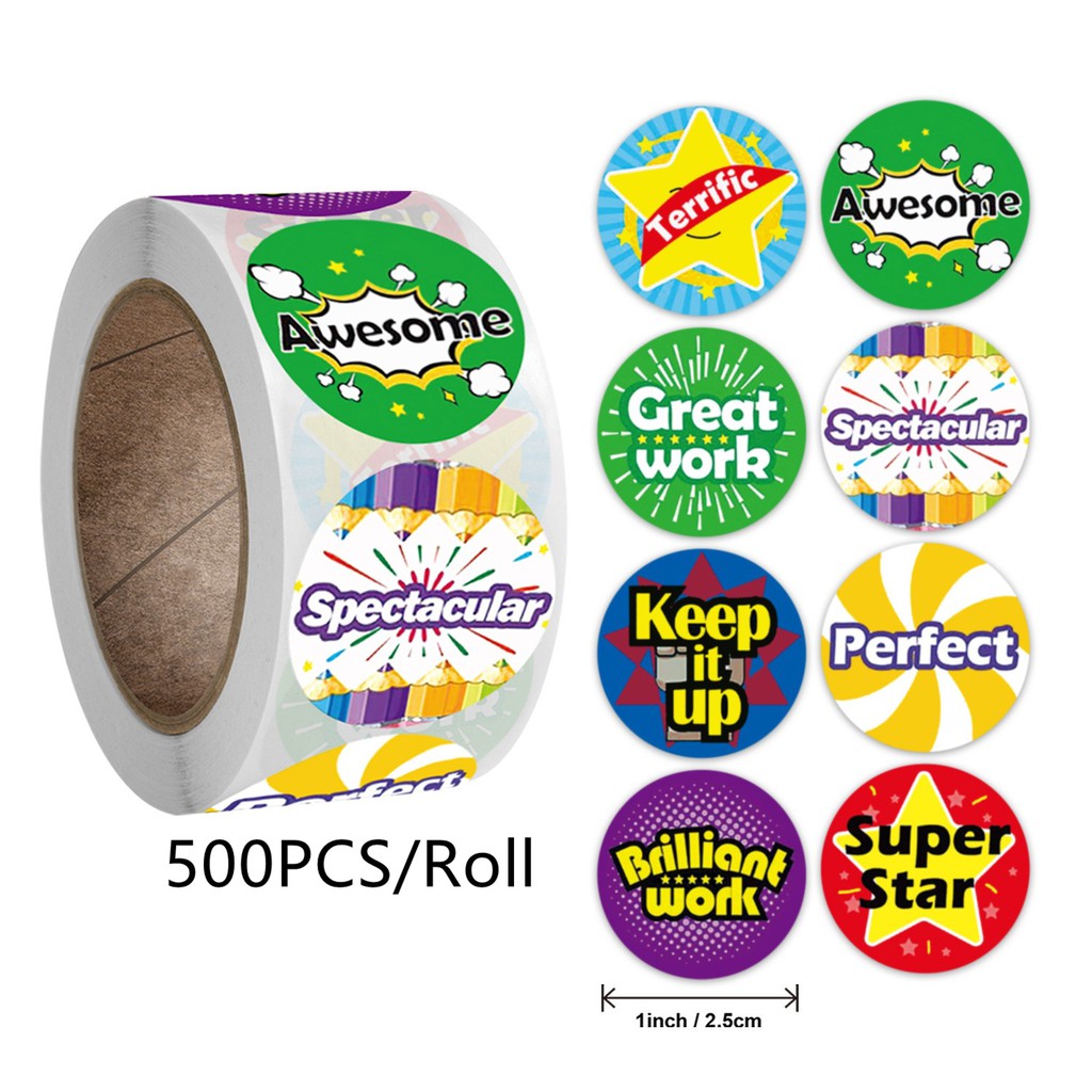 16 Types Reward Stickers Encourage Labels Roll for Kids Motivational ...