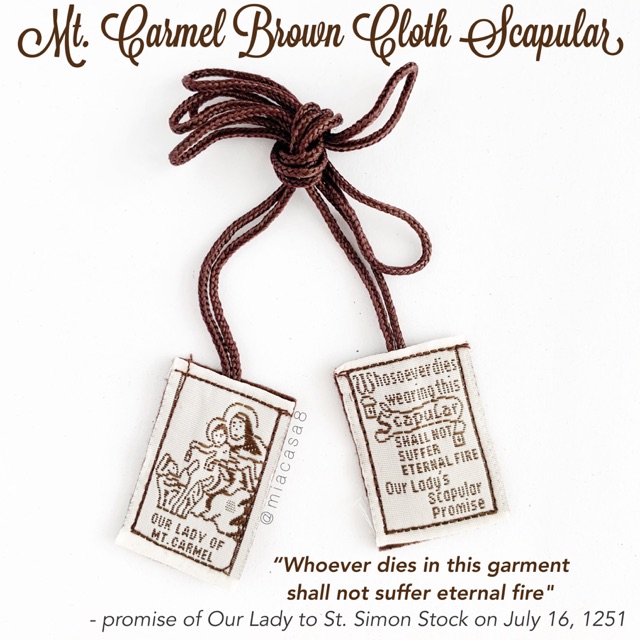 Our Lady Of Mt Carmel Brown Cloth Scapular Shopee Philippines