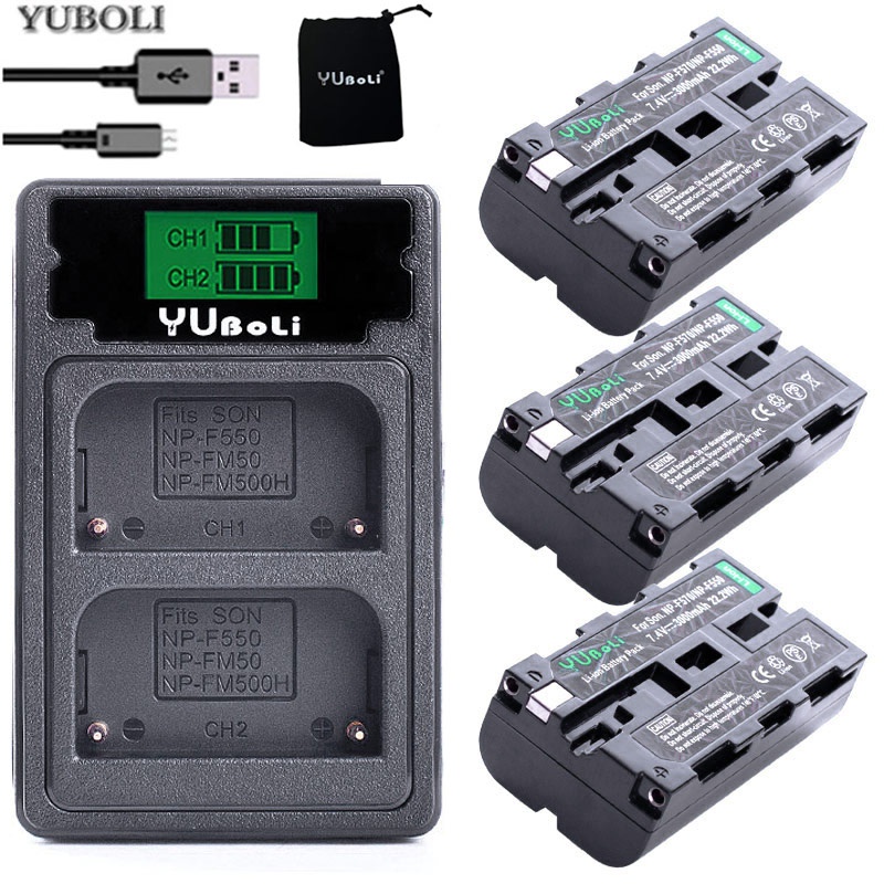 NP-F550 NP-F570 NP F550 F570 NP-F550 /f570 Camera Battery + LCD Dual ...