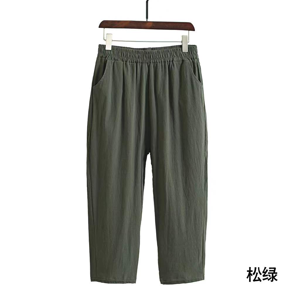 Ginza6 Plus over size Cotton and Linen Casual Pants Women's Trousers ...