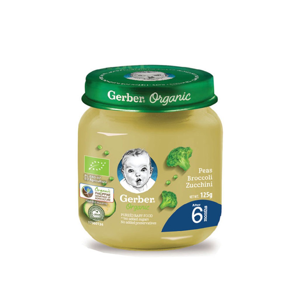 Gerber Baby Food Organic Peas Broccoli & Zucchini 125g Shopee Philippines