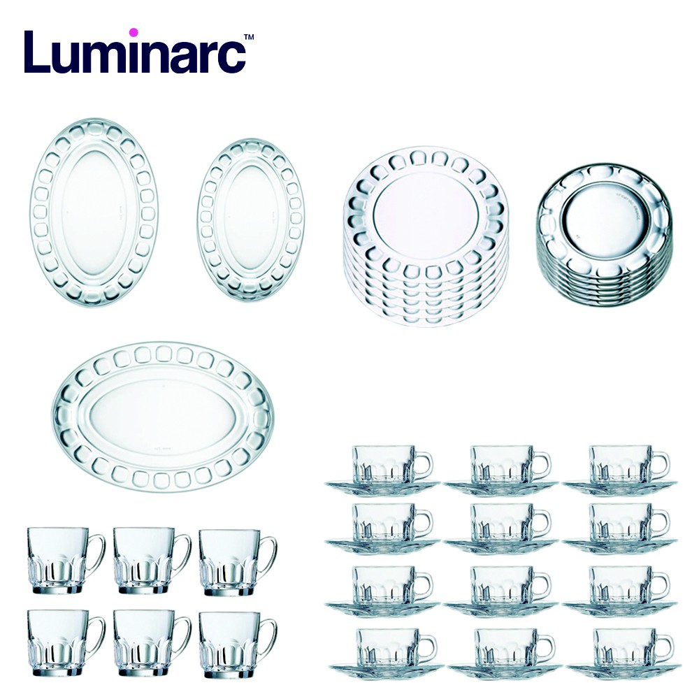 Luminarc Roc Microwaveable Tempered Glass Dinnerware 40 Pcs Shopee Philippines 0673