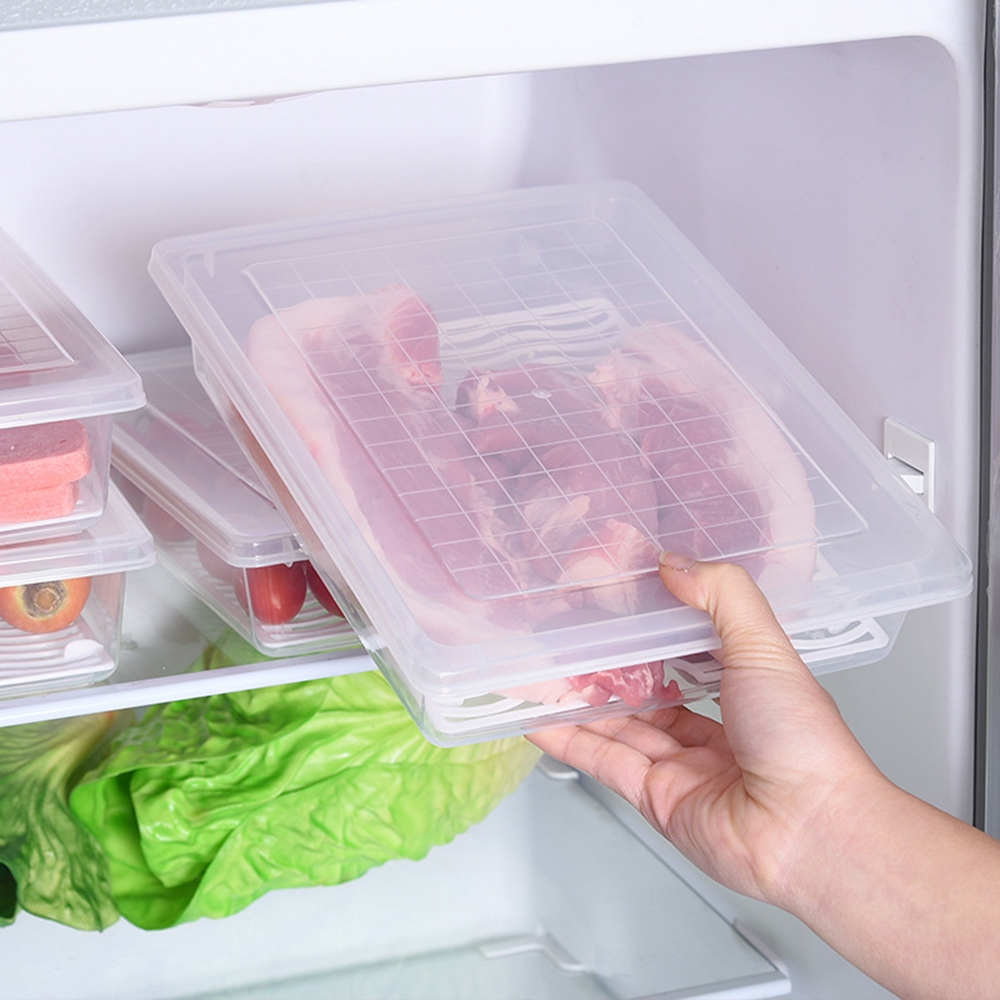 1pc Fridge Storage Box For Frozen Egg-like Food, Clear Plastic