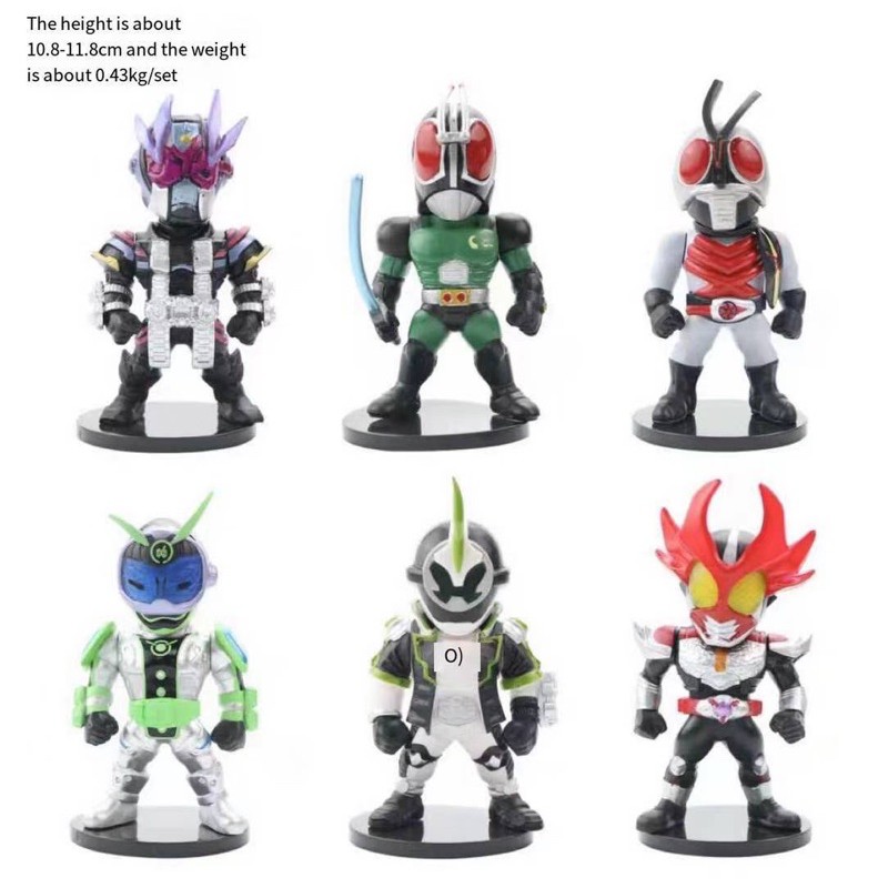 Masked Rider animation toys 6pcs/set,masked Superman Q version | Shopee ...