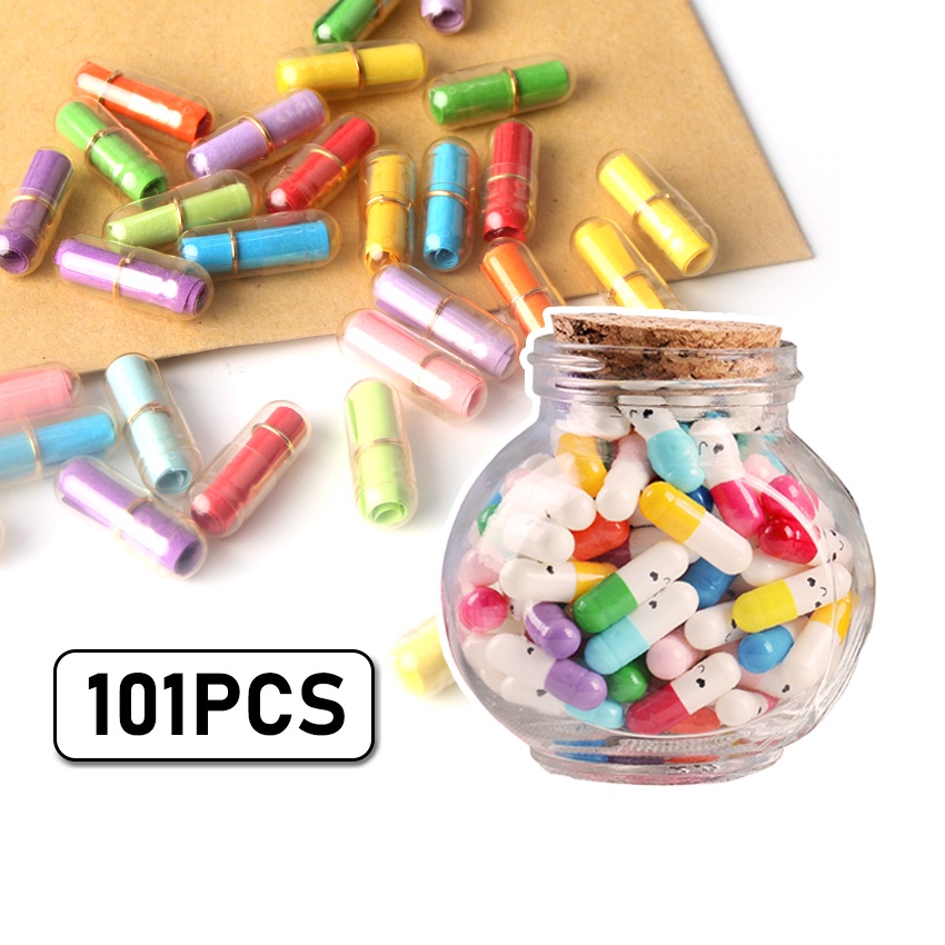 1 Set Capsule Message Note Capsule Wish Bottle Present Valentines Day ...