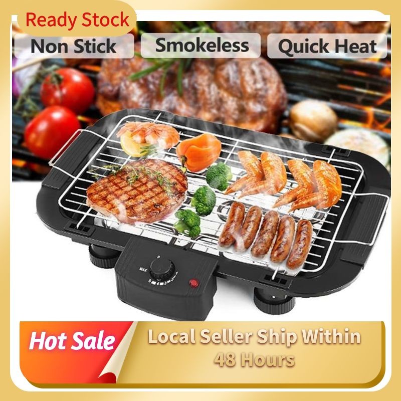 Electric Smokeless Barbeque Grill Korean BBQ Pan Teppanyaki Cookware ...