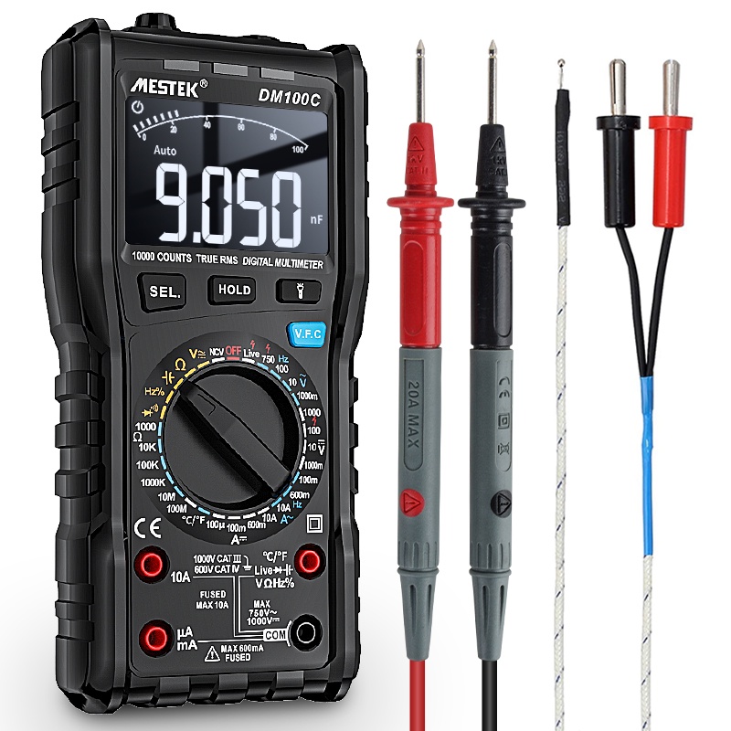 MESTEK DM100C True-RMS Digital Multimeter Button 10000 Count With ...