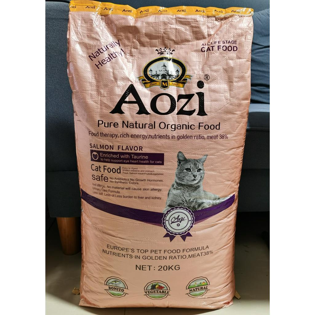 Aozi Cat Dry Food Pure Natural Organic Food All Life Stage Salmon Flavor Re Packed 1kg 8031