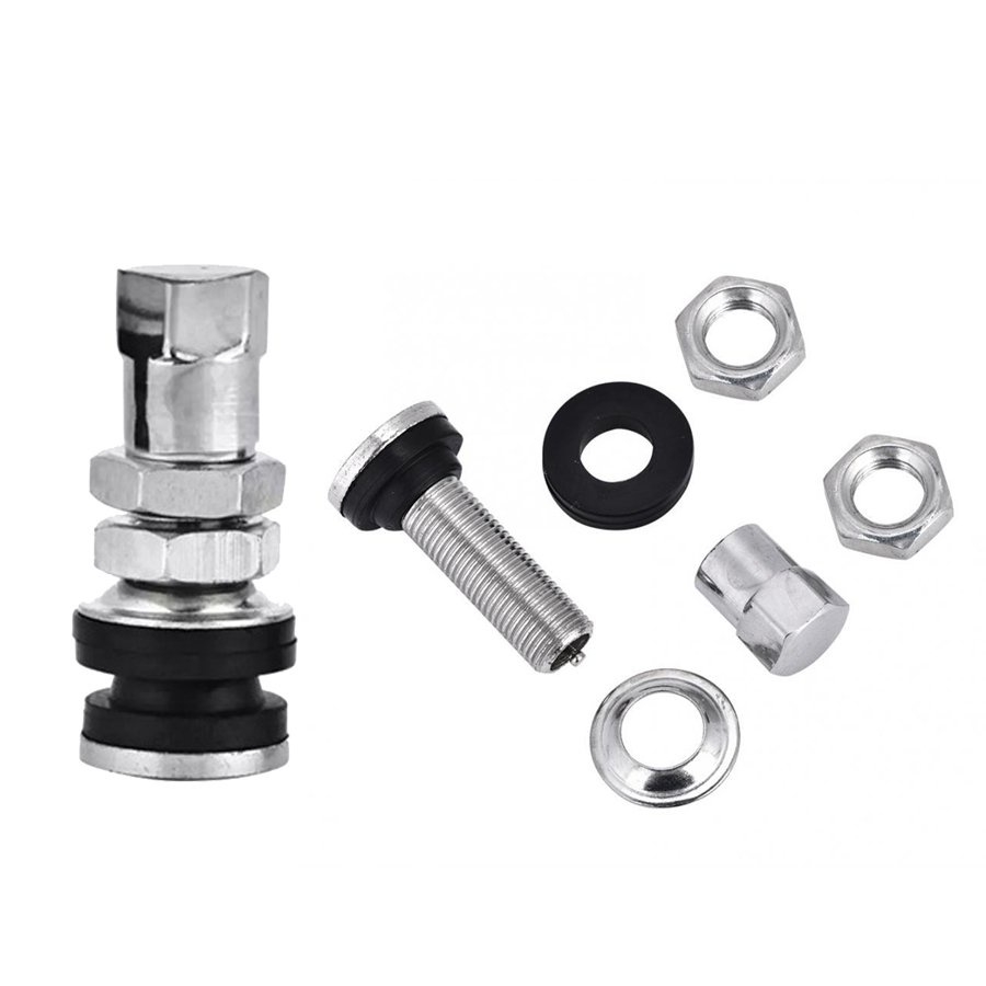 Motorcycle Wheel Rim Valve Tubeless Tire Inflation Valves Chromed