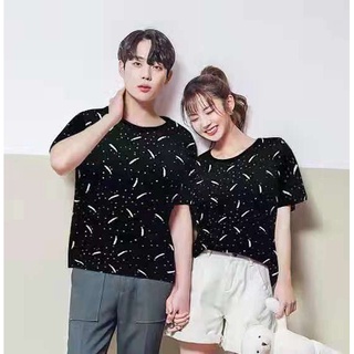 Bestselling Couple Tshirt Tops 2pcs For Him With Her Free Size T-shirt 