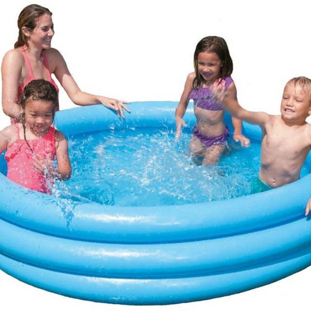 Intex Large Size Pool - Round Rubber Intex Swimming Pool | Shopee ...