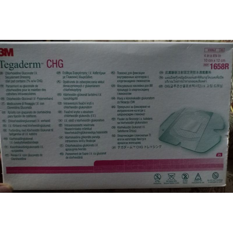 Tegaderm CHG Chlorhexidine Gluconate IV 3M 1658R Securement Dressing