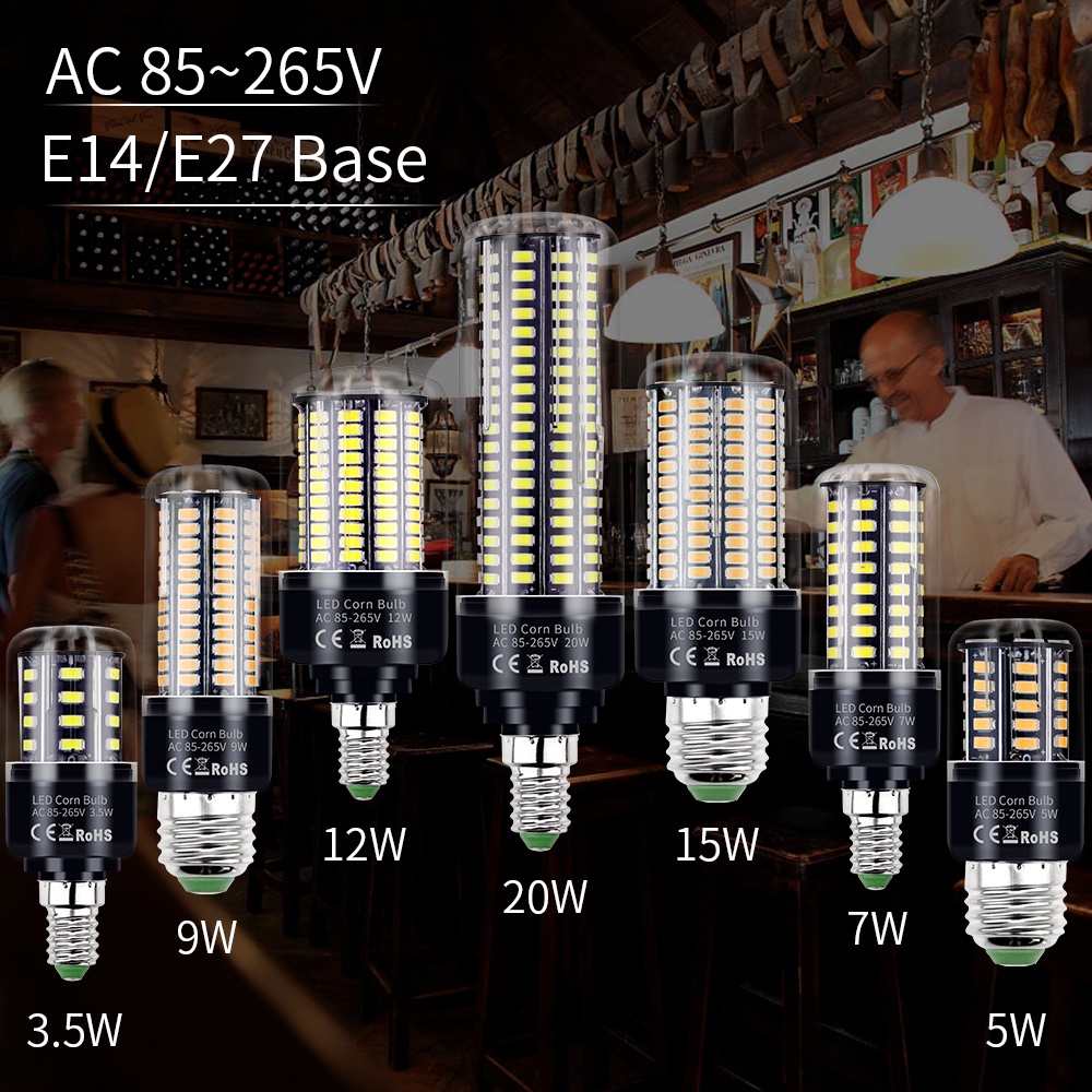 E27 Bulb LED Corn Lamp 220V Candle Light E14 Home 3.5W 5W 7W 9W 12W 15W ...