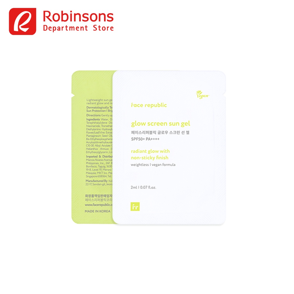 Face Republic Glow Screen Sun Gel SPF50 2ml Shopee Philippines