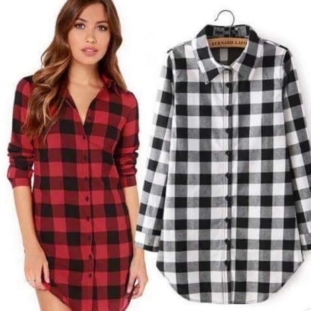 Checkered polo shop for girl