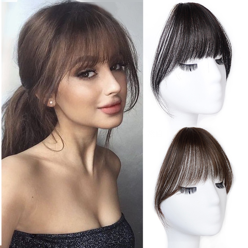 Black brown French bangs clip-on bangs hair accessories accessories ...