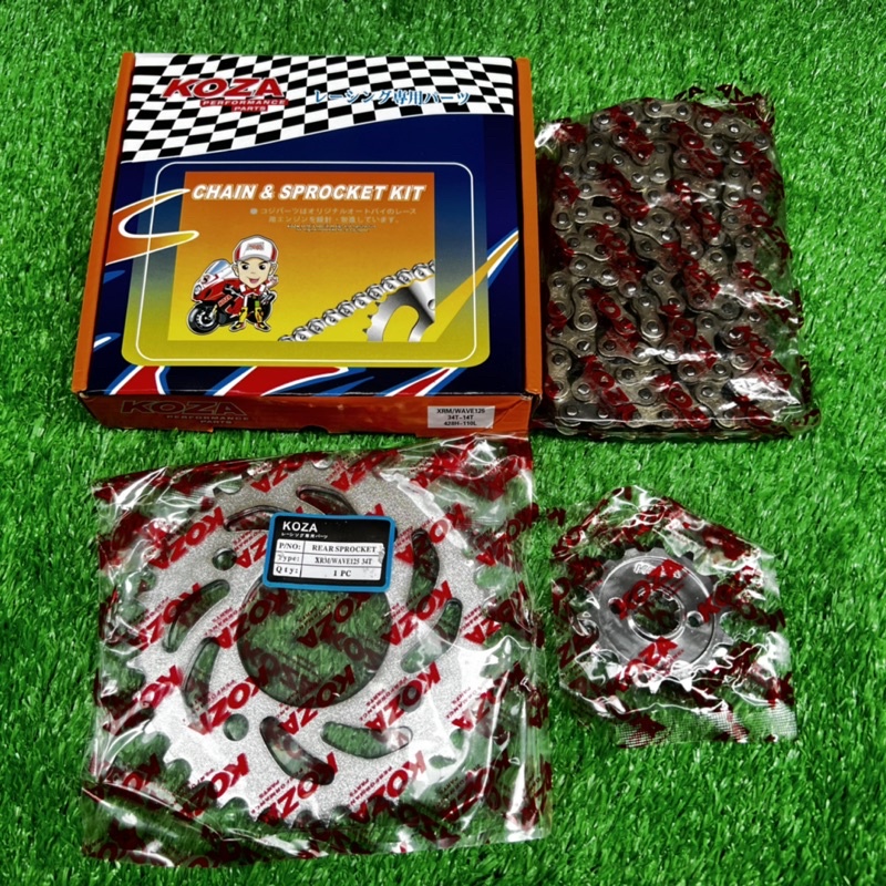 Koza chrome chain sprocket set xrm 110 125 wave125 trinity wave100