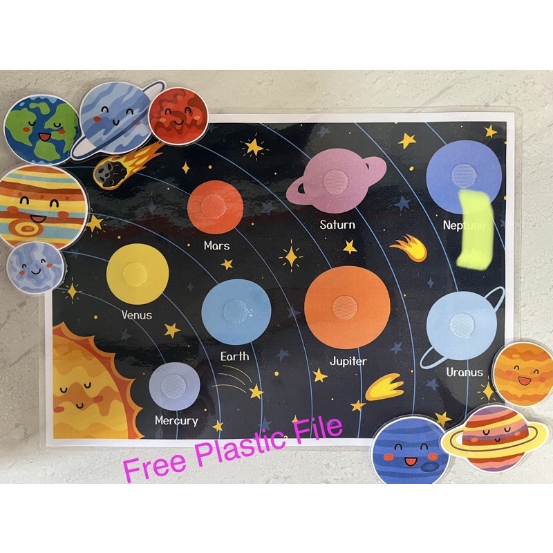 Solar System busy book quiet book space planets customised buku angkasa ...