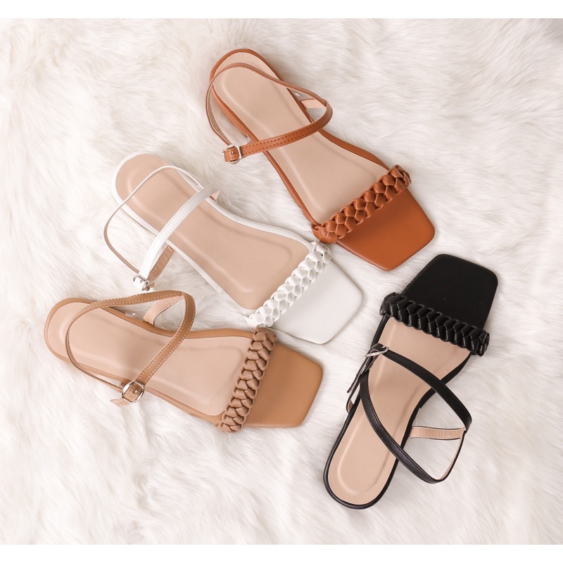 New Barefoot Jia Braided sandals 1 inch heels | Shopee Philippines