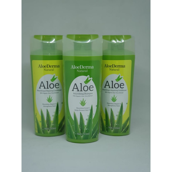 Natural Aloe Anti Hair Fall Shampoo Conditioner AloeDerma 210ml ...