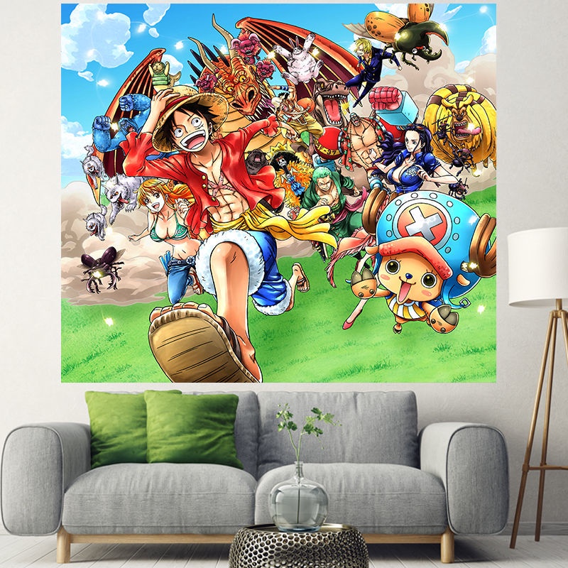 One Piece Anime Background ClothinsHanging Cloth Student Dormitory Bedside Decorations Arrangement Wall Cloth Sauron Luffy Tapestry Shopee Philippines