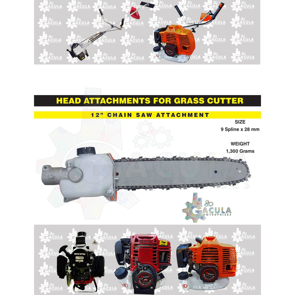 Chainsaw 12" Head Attachment For Grass Cutter Brush Cutter TD40, GX35
