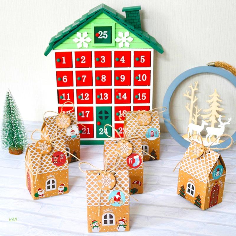 HAN Christmas Advent Calendar Box DIY Candy Biscuit Packaging Gift ...