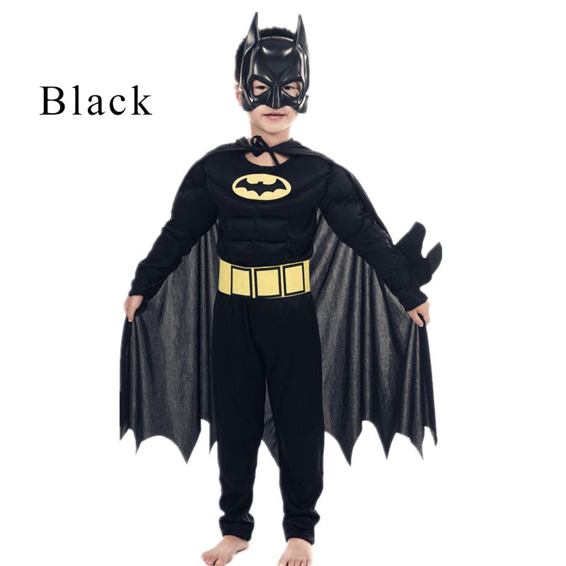 Kids Boys Muscle Batman Costumes Mask Cloak Movie Cosplay Invincible ...