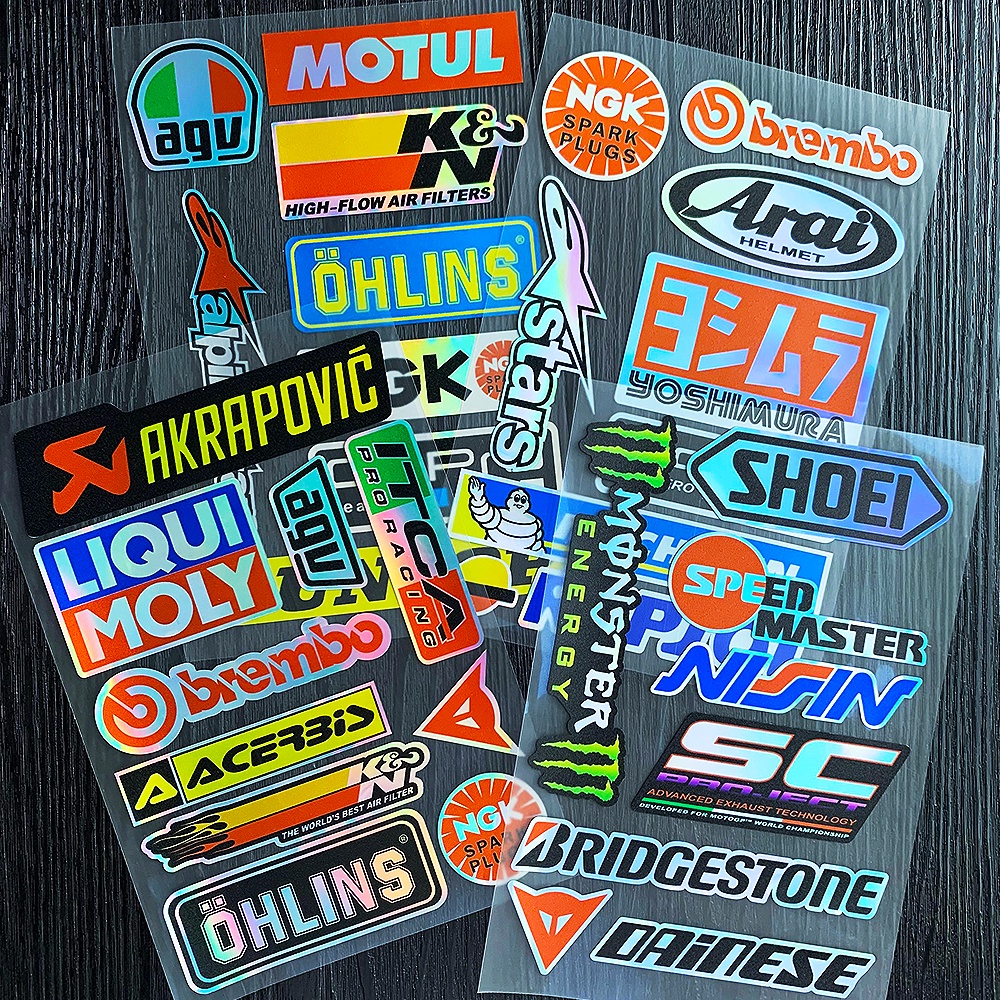 1 Set Of Rainbow Arai AGV Helmet Stickers Monster SHOEI AKRAPOVIC ...