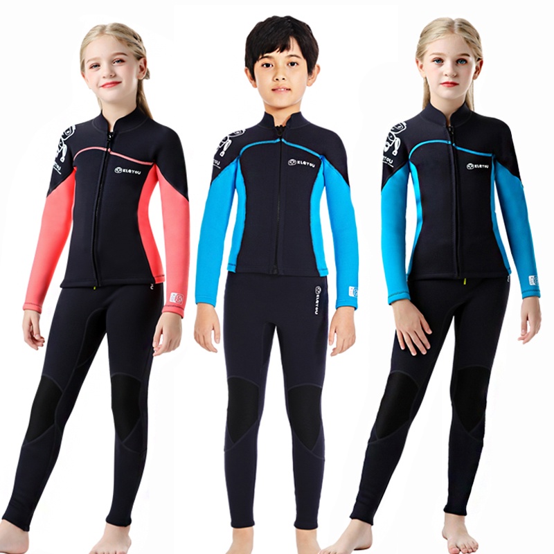 Kids Neoprene Swimsuit Girls Surfing Diving Suit Children Underwater ...