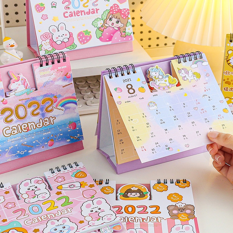 2022 Cute Cartoon Desktop Calendar Notepad Shopee Philippines
