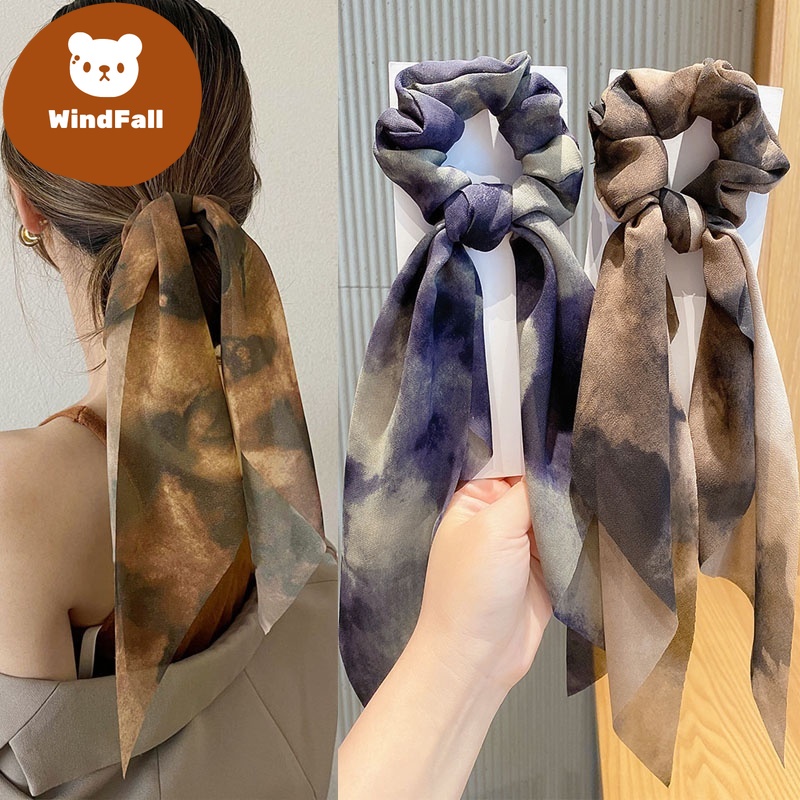 Gradient Color Tie Dyed Hair Tie Chiffon Ribbon Scrunchies WF | Shopee ...