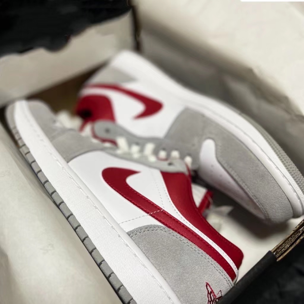 MELOMELOPH Air jordan 1 AJ1 Fashion Low Cut white gray red 