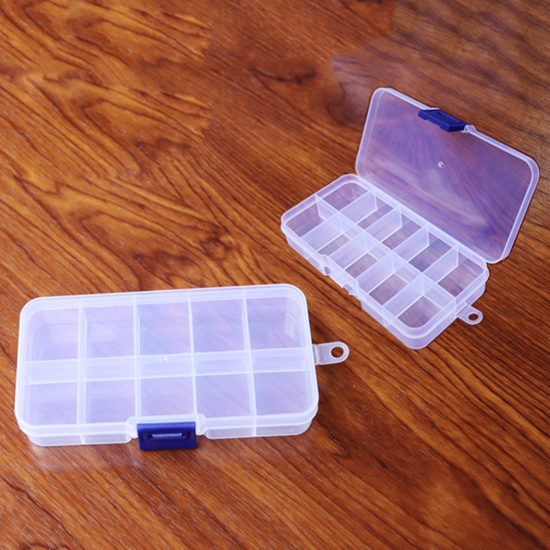 Jin Plastic Storage Box 10 Grids Storage Container Adjustable Dividers ...