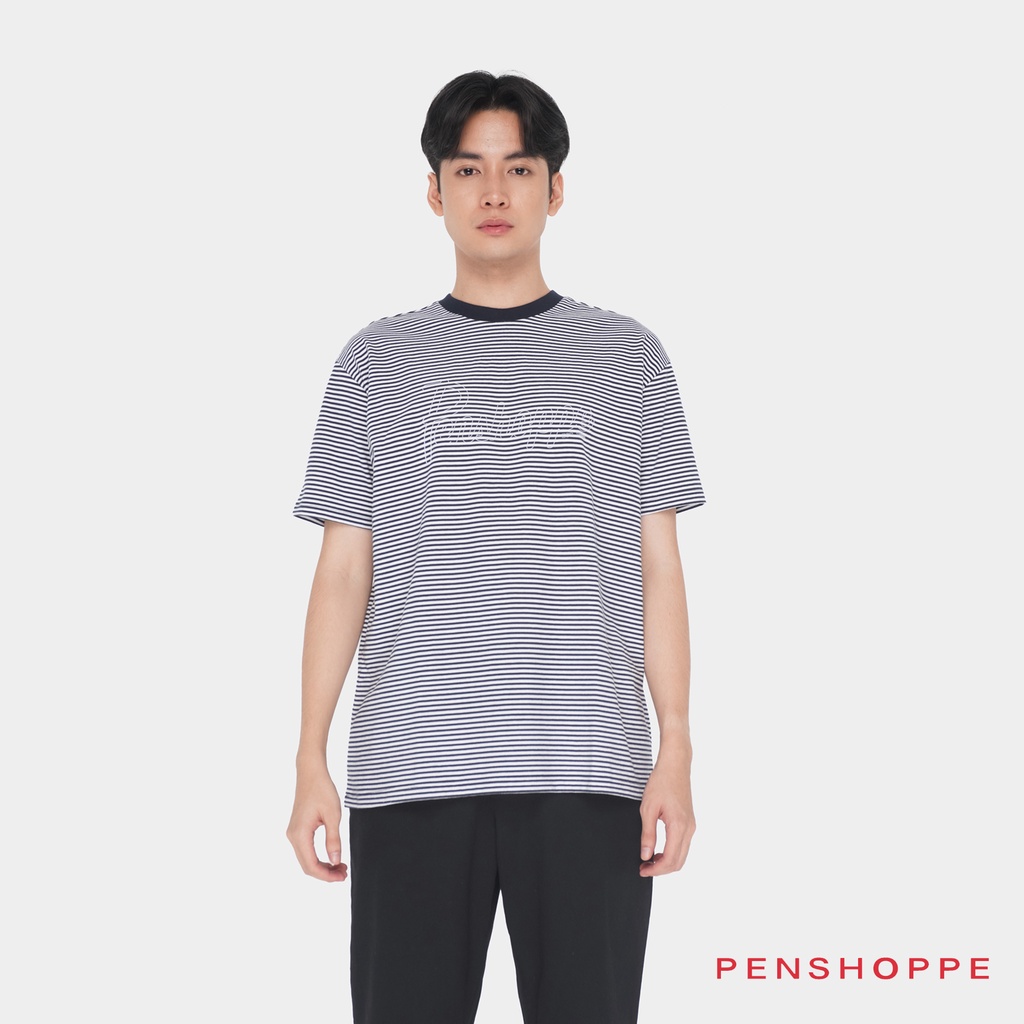 Penshoppe Striped Relaxed Fit Tshirt With Penshoppe Hi-Den Print For ...