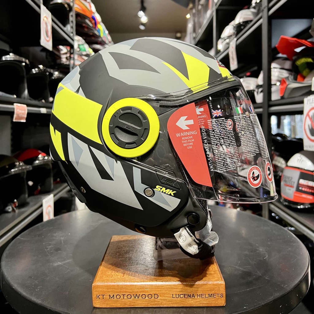 SMK Cooper Half Face Dual Visor Helmet with Free Extra Clear Visor