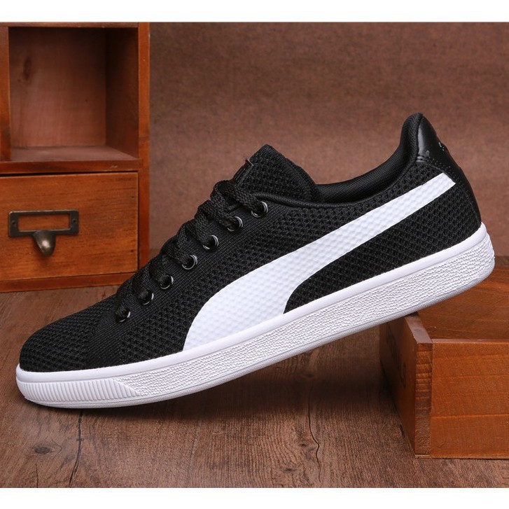 Puma men's basket outlet classic evoknit shoes white/black